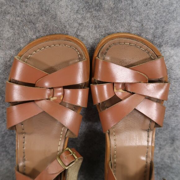 Salt Water Shoes Womens 5 Sandals Classic Leather Hand Stitched Water Friendly - Picture 7 of 13